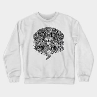 Black and white hiding Fox Crewneck Sweatshirt